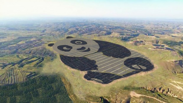 Un impianto fotovoltaico a forma di panda, l’ultima stravaganza cinese